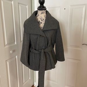 MILLARD FILLMORE GRAY BELTED JACKET SIZE M